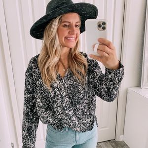 Printed Crossover Blouse